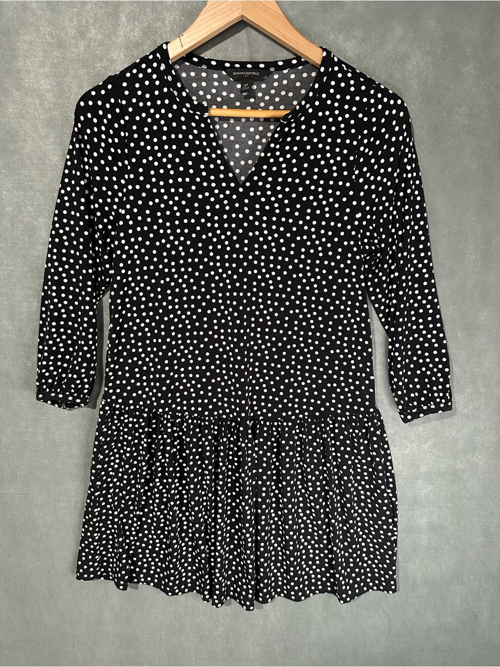 Banana Republic Black & White Polka Dot Peplum Dress Size XS